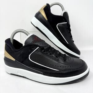 Nike Air Jordan 2 Retro Low top Sneakers Women 6.5 Black Shoe DX4401-001 Comfort